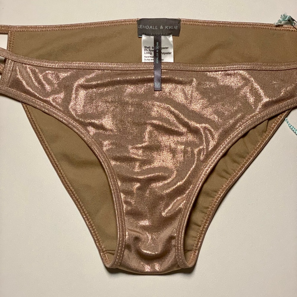 Kendall & Kylie PAC Sun bronze Shimmery Bikini bottom size medium NWT - Picture 3 of 10